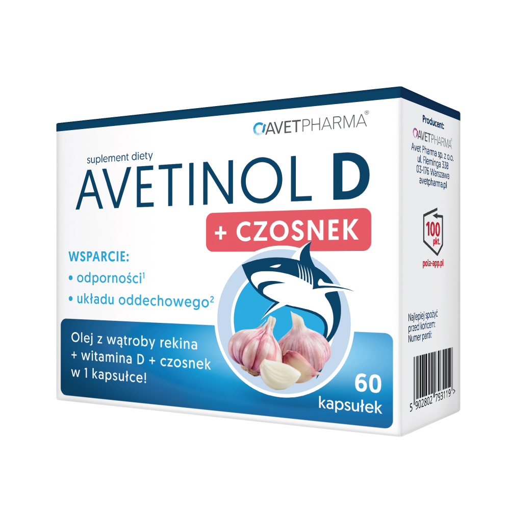 Zdjęcia - Witaminy i składniki mineralne Avetinol D + czosnek Avet Pharma Avetinol