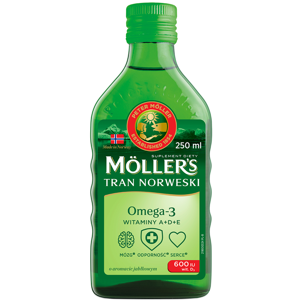 Zdjęcia - Witaminy i składniki mineralne Suplement diety tran norweski Jabłkowy Möller's