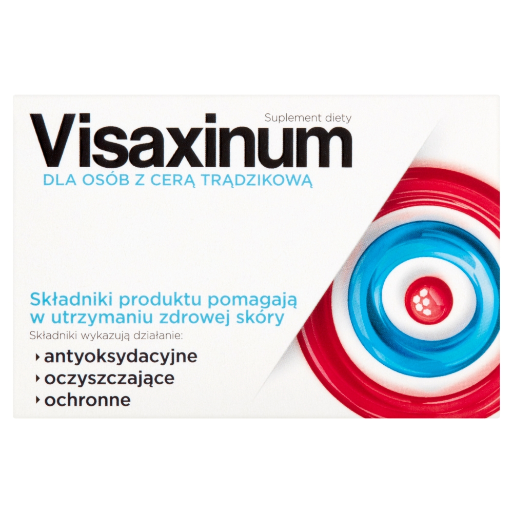 Фото - Вітаміни й мінерали Aflofarm Suplement diety dla osób z cerą trądzikową Visaxinum 