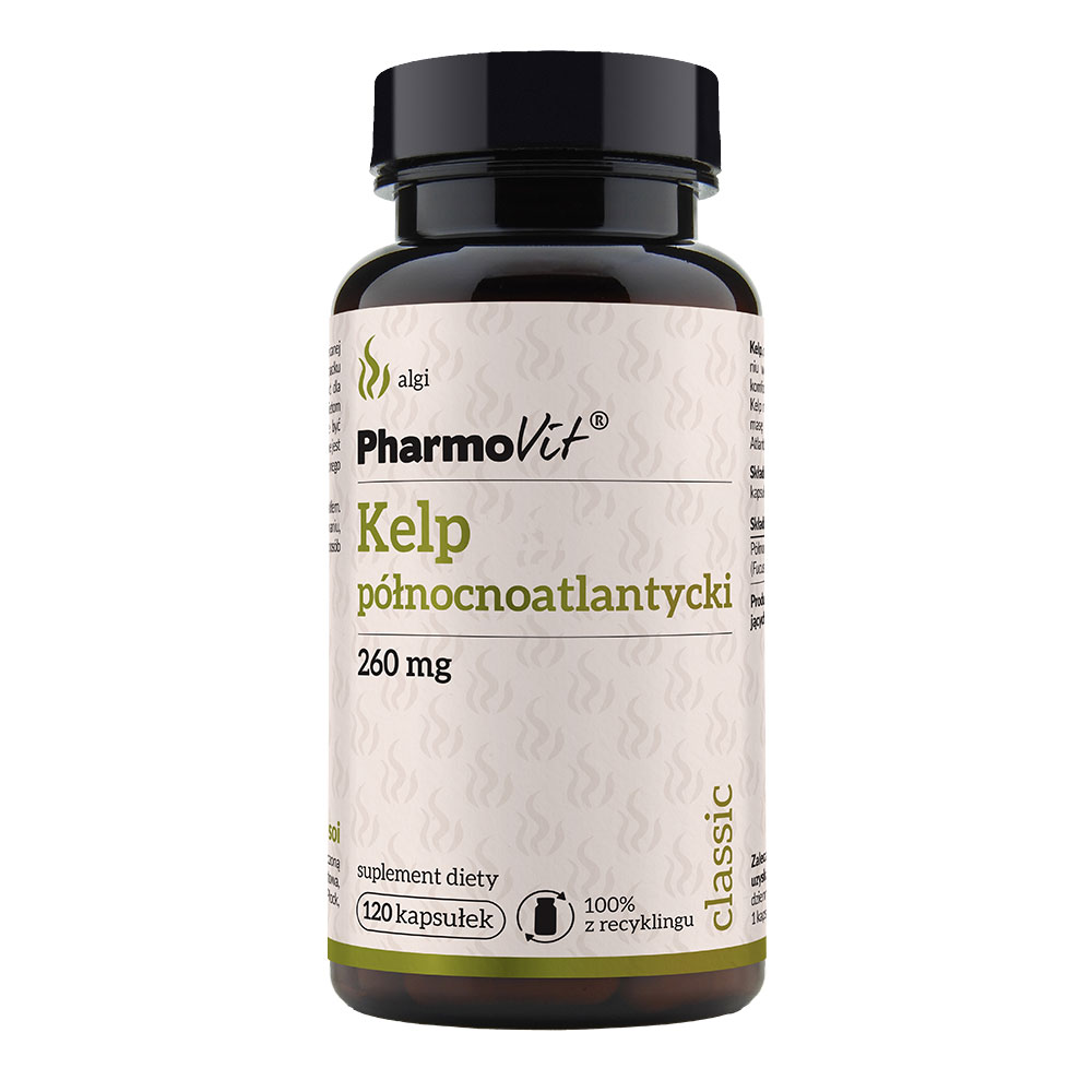 Фото - Вітаміни й мінерали Suplement Kelp północnoatlantycki 260 mg 120 kaps PharmoVit Classic