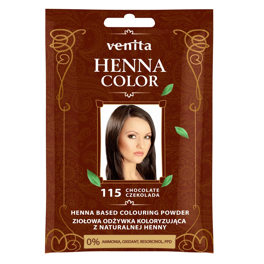 Фото - Фарба для волосся Odżywka koloryzująca z naturalnej henny 115 Czekolada Venita